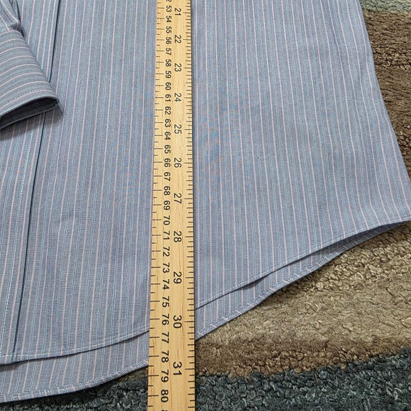 Brooks Brothers Milano Dress Shirt 16-34 Blue Stripe Non-Iron Supima Cotton - Picture 6 of 6